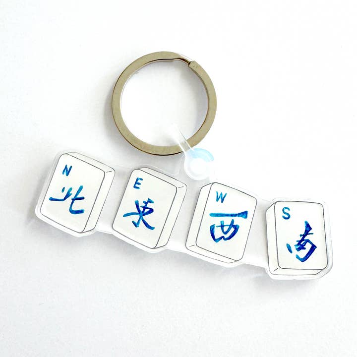Mahjong NEWS Keychain for wholesale by Natty Michelle Paperie