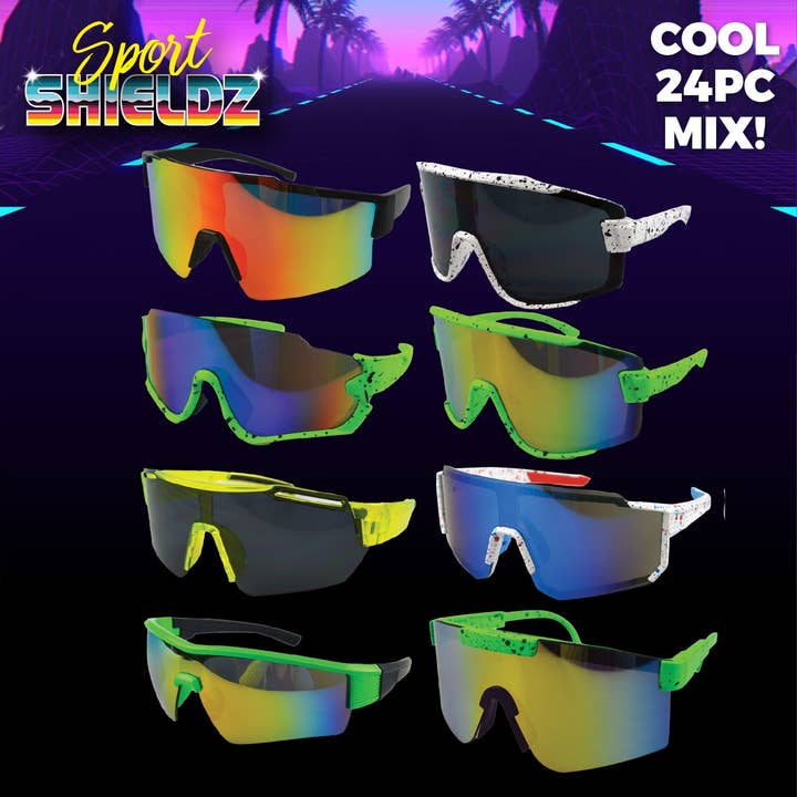 Novelty Brands - Wholesale Sunglasses - Unisex - Sport Shieldz Sunglasses Assortment 24PC Floor Display6
