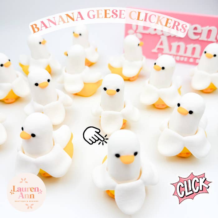 Banana Geese Clickers for wholesale by Lauren Ann Boutique & Designs