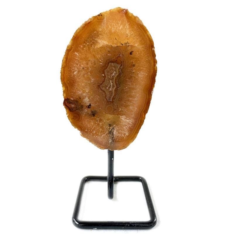 La Boîte à Cailloux – Pedra/cristal espiritual por atacado – Mini geodo de ágata Brasil AA em suporte metálico - 191 g0