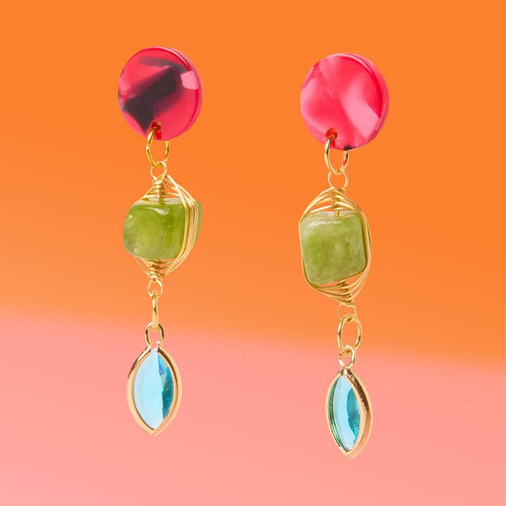 Tribe + Temple – Engroshandel Hængeøreringe og creoløreringe – Held og lykke Jade Glam Dingles0