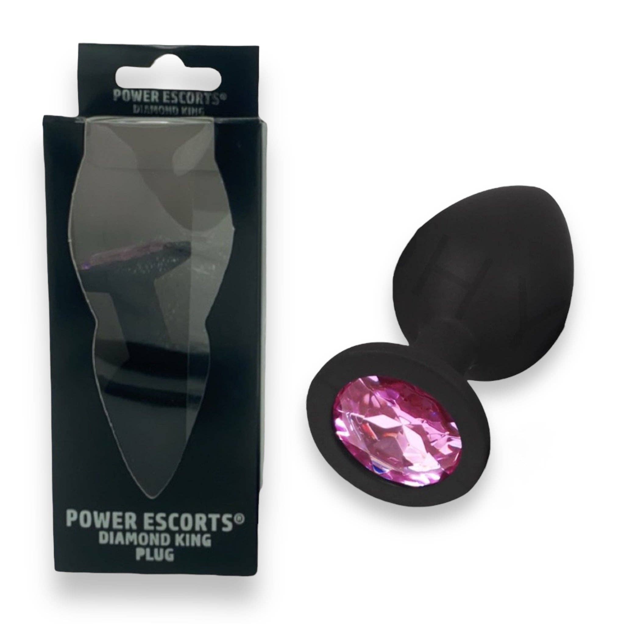 Kinky Pleasure - Wholesale Sex Toy - Power Escorts - BR135 - Diamond King - Silicone Butt Plug - Black - 6 Colors - 3 Sizes4