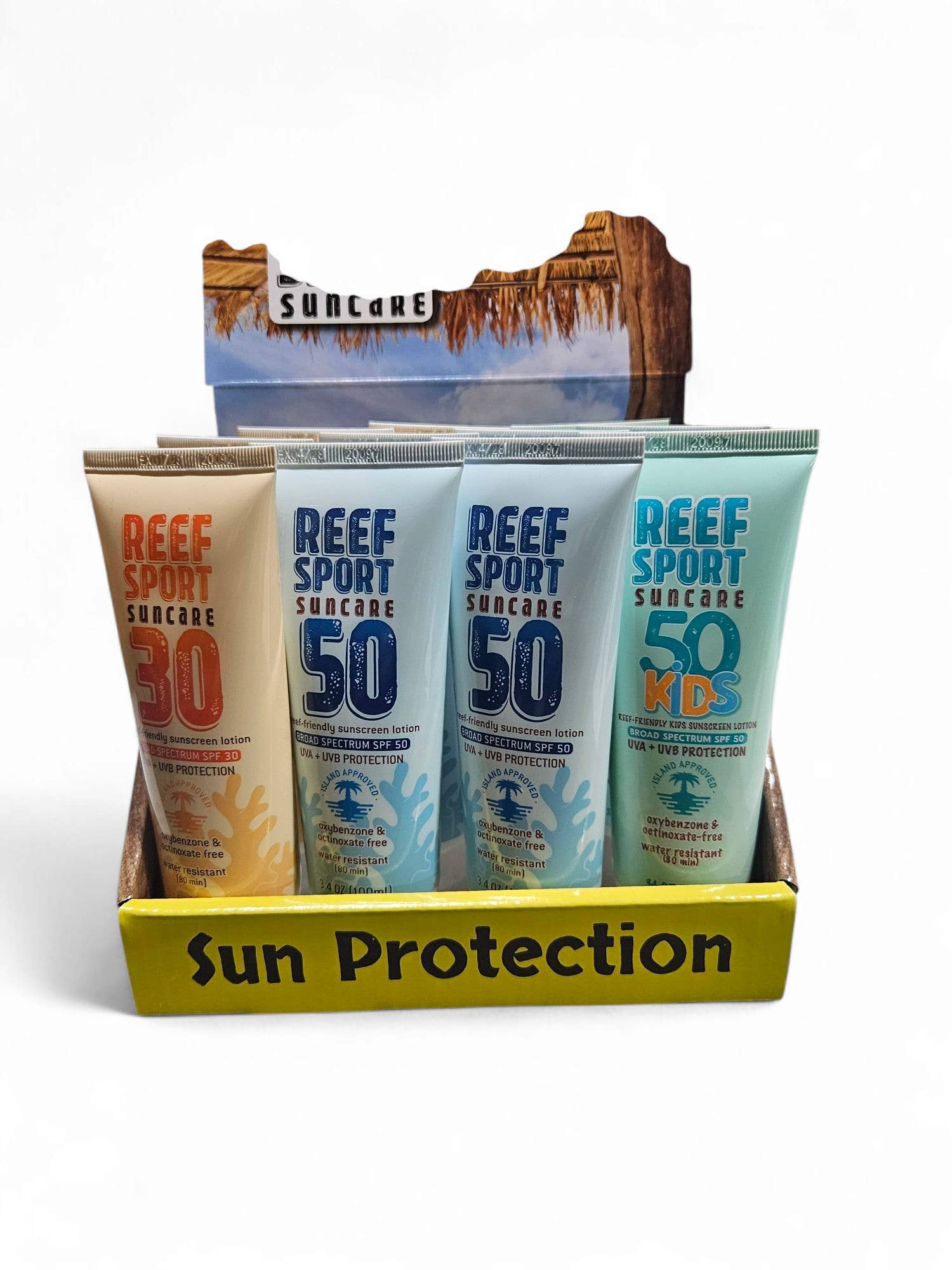 Reef Sport Suncare - Wholesale Sunscreen - REEF LOTION w/ Kids - 3.4oz - SUNSCREEN DISPLAY - 16pcs