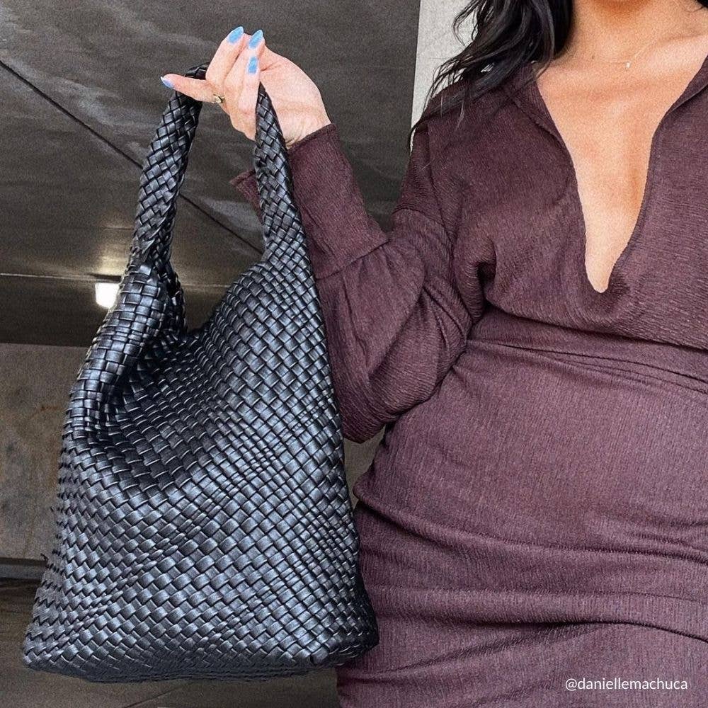 Melie Bianco - Wholesale Shoulder Bag - Women's - Johanna Black Recycled Vegan Shoulder Bag Pre-Order 3/158