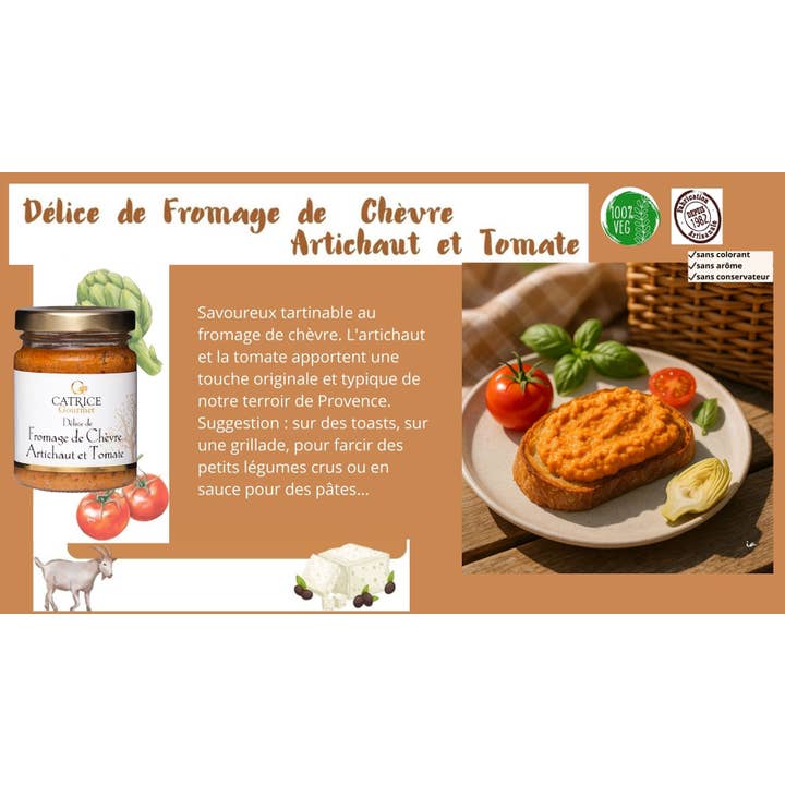 Käseaufstrich - Ziegenkäse-Delikatesse, Artischocke für den Großhandel von CATRICE GOURMET