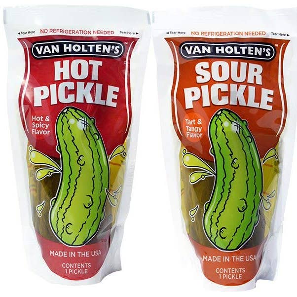 Shop The King - Wholesale Pickled Vegetables - Van Holten's Pickle In-a Pouch Variety Pack, 12 pickles, 3 of each Flavor of Kosher, Dill, Hot & Spicy and Sour Ready to Eat Single Serve Pickles2