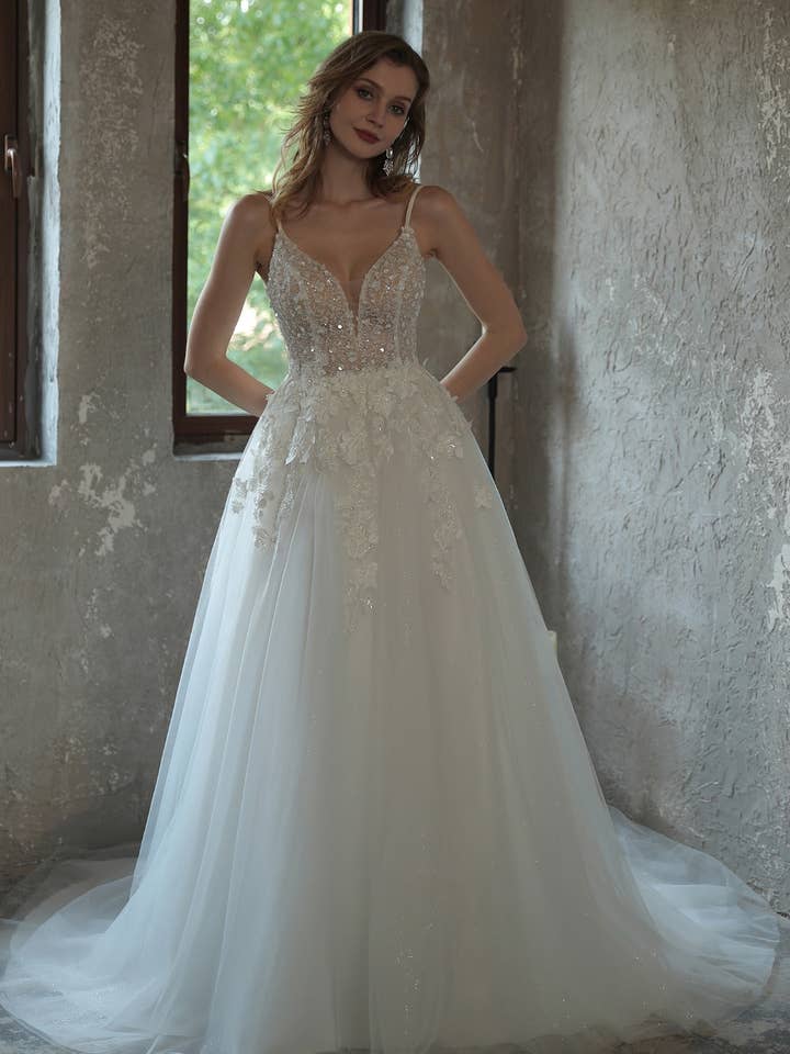 Grand Princess Bridal Style Ballgown with Sequin Adorned Bodice for wholesale by Bridal DIrect