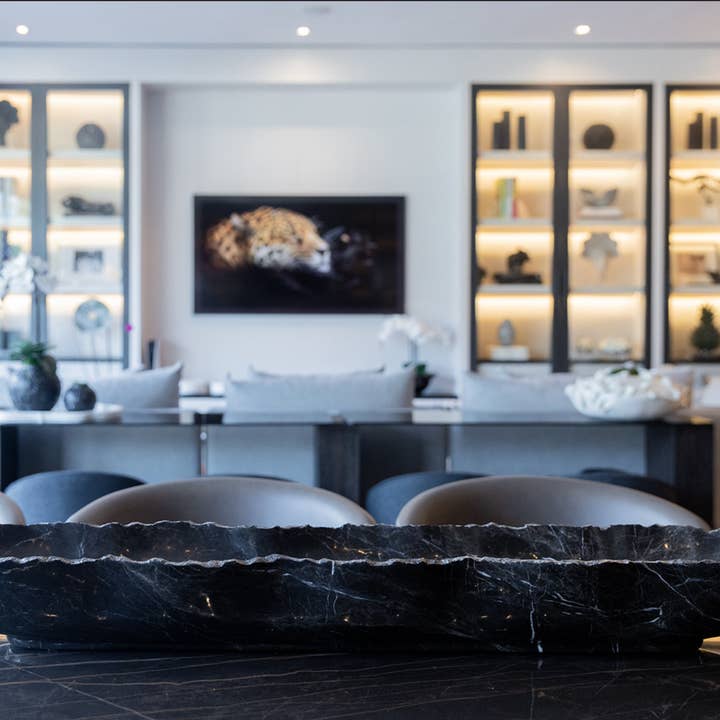 Large Marble Canoe in Black for wholesale by Agave