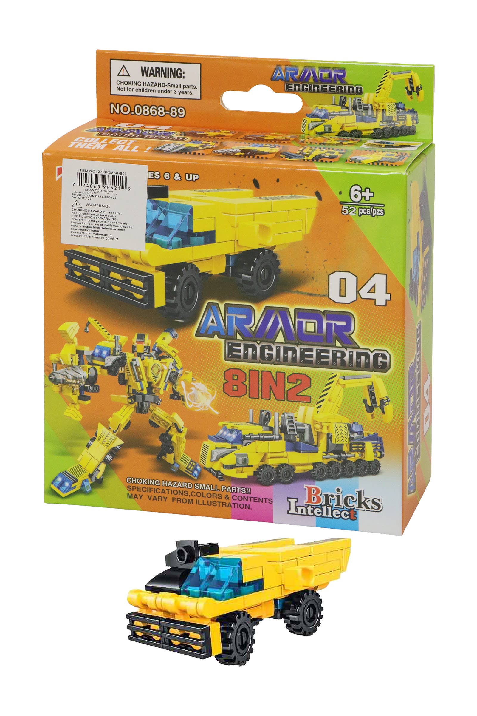 ASSORTED Construction Vehicle Diy Building Block - 8 Box for wholesale on Faire13