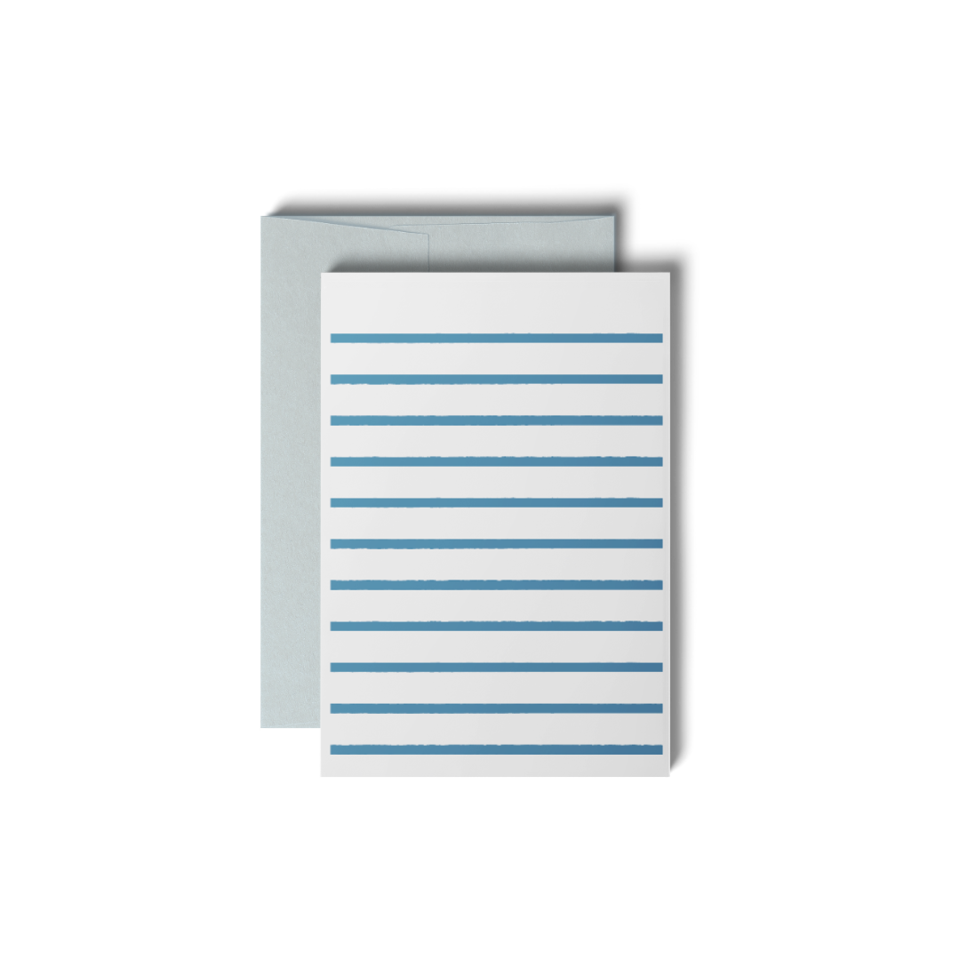 Karte Design Berlin - Wholesale Everyday Greeting Card - Everyday Card & Envelope – “Stripetown NYC” (Textured Sky Blue Stripe Design) 1