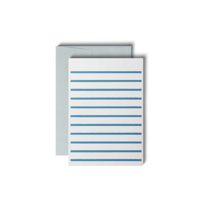 Karte Design Berlin - Wholesale Everyday Greeting Card - Everyday Card & Envelope – “Stripetown NYC” (Textured Sky Blue Stripe Design) 1