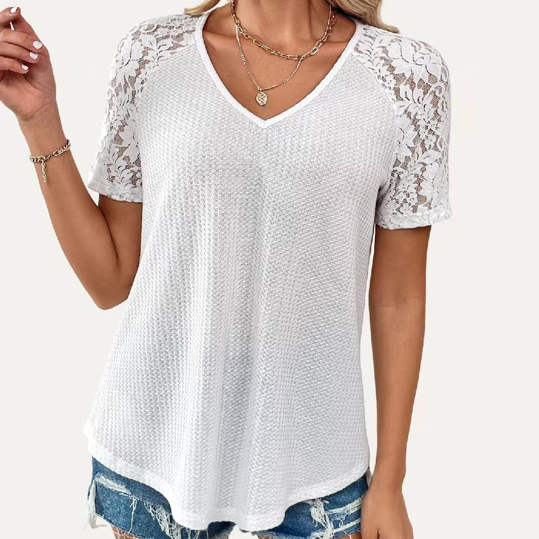 The Moment Collection - Vente Haut en maille – femme - Haut à manches courtes en maille douce et transparente Simply Cutie0