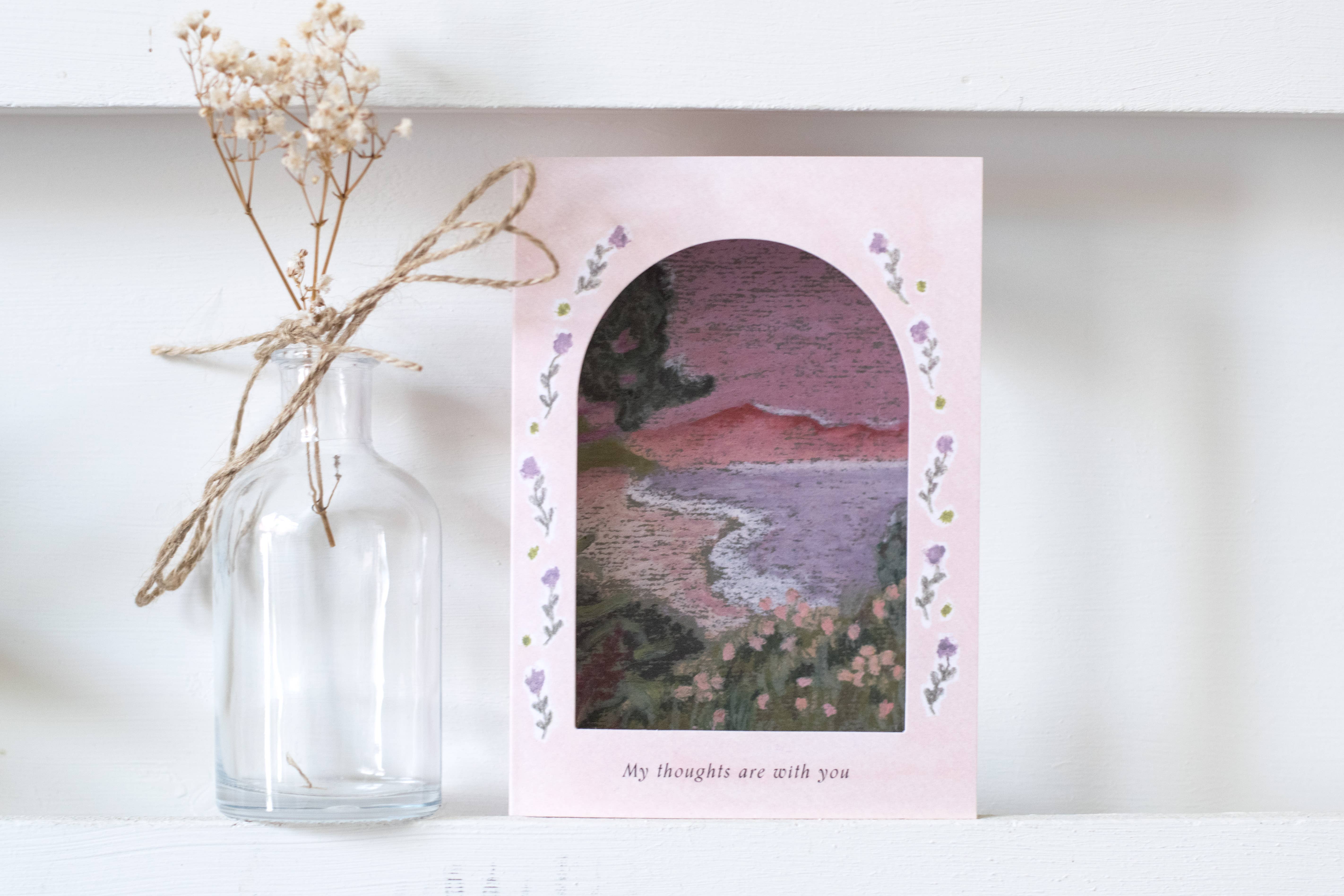 The Hidden Pearl Studio – wholesale Sympathy card – Thinking of you Arch Window Sympathy Card5