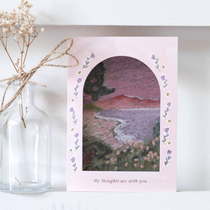 The Hidden Pearl Studio – wholesale Sympathy card – Thinking of you Arch Window Sympathy Card5