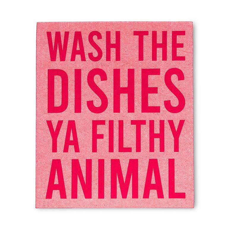 Abbott - Wholesale Dishcloth - Set of 2 Funny Text Dishcloths-6.5x8"L2