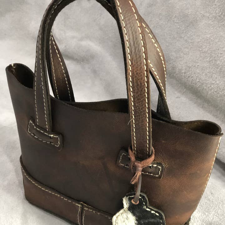 NDesigns Leather - Wholesale Tote Bag - Women's - "Little Mia" Leather Purse - Brown Leather2