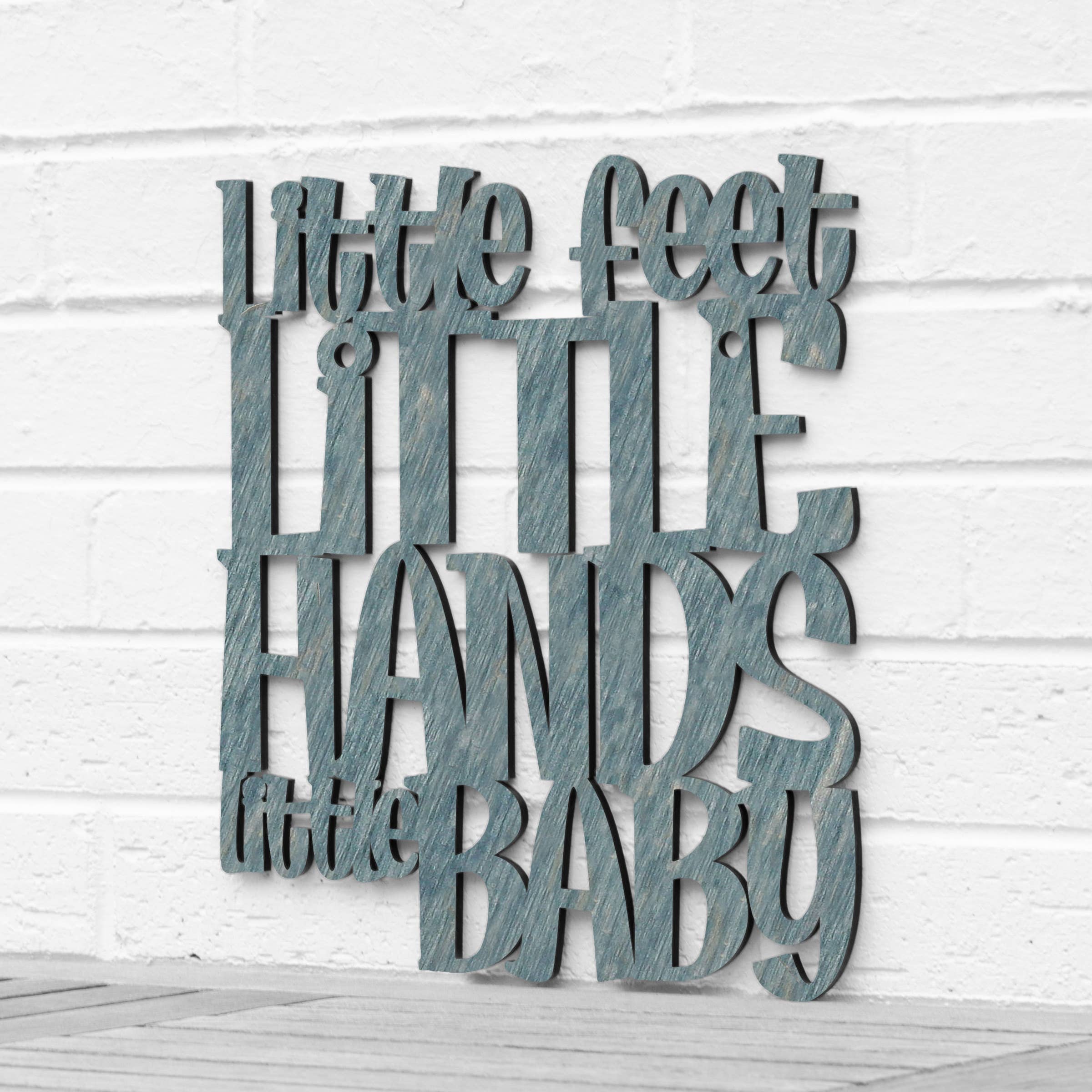 Spunky Fluff - Wholesale Wall Decor - Kids & Baby - Little Feet Little Hands Little Baby, Wood Nursery Decor15
