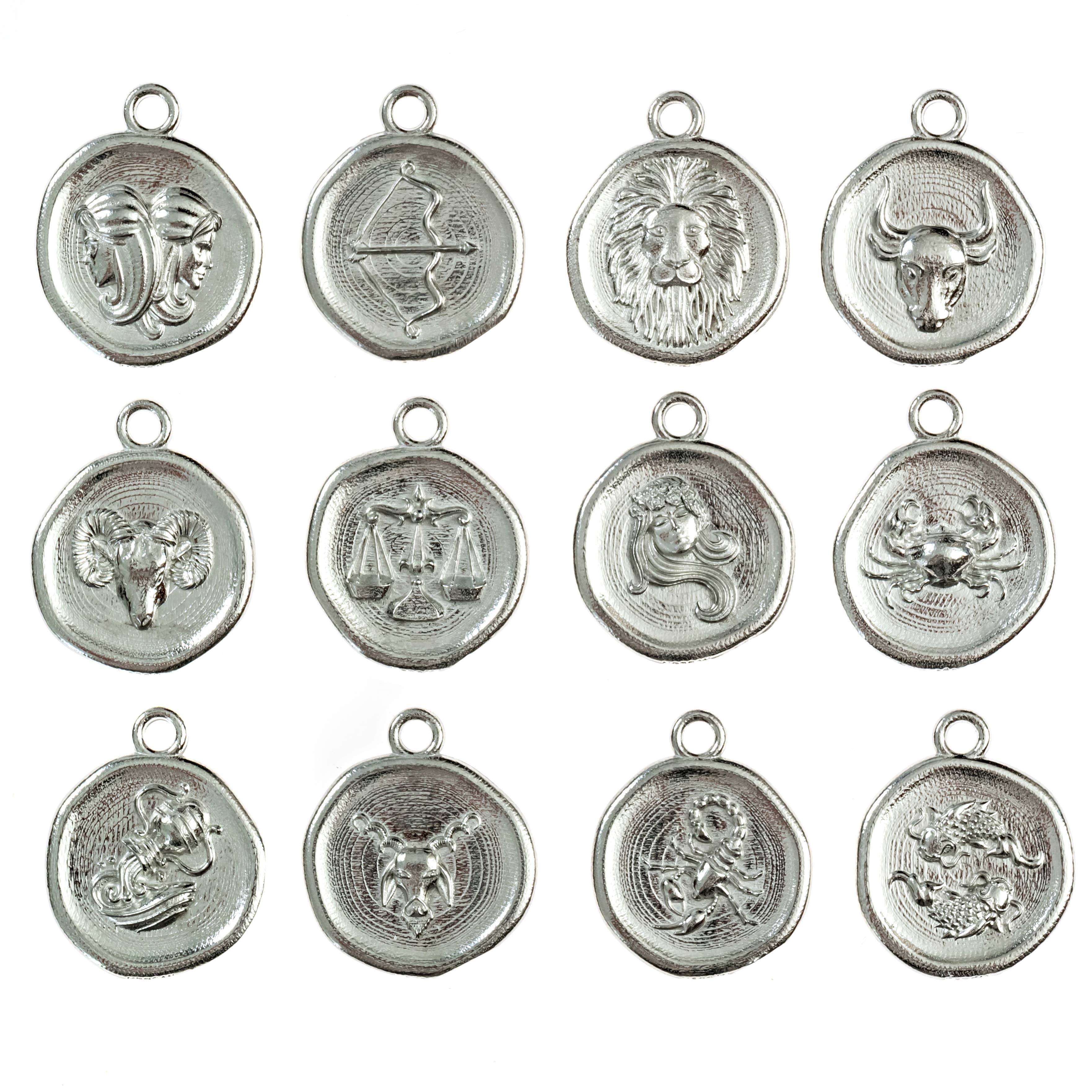 House of Morgan Pewter – Pendente/pingente individual por atacado – Símbolo do Zodíaco e Pingente de Constelação - Joias14