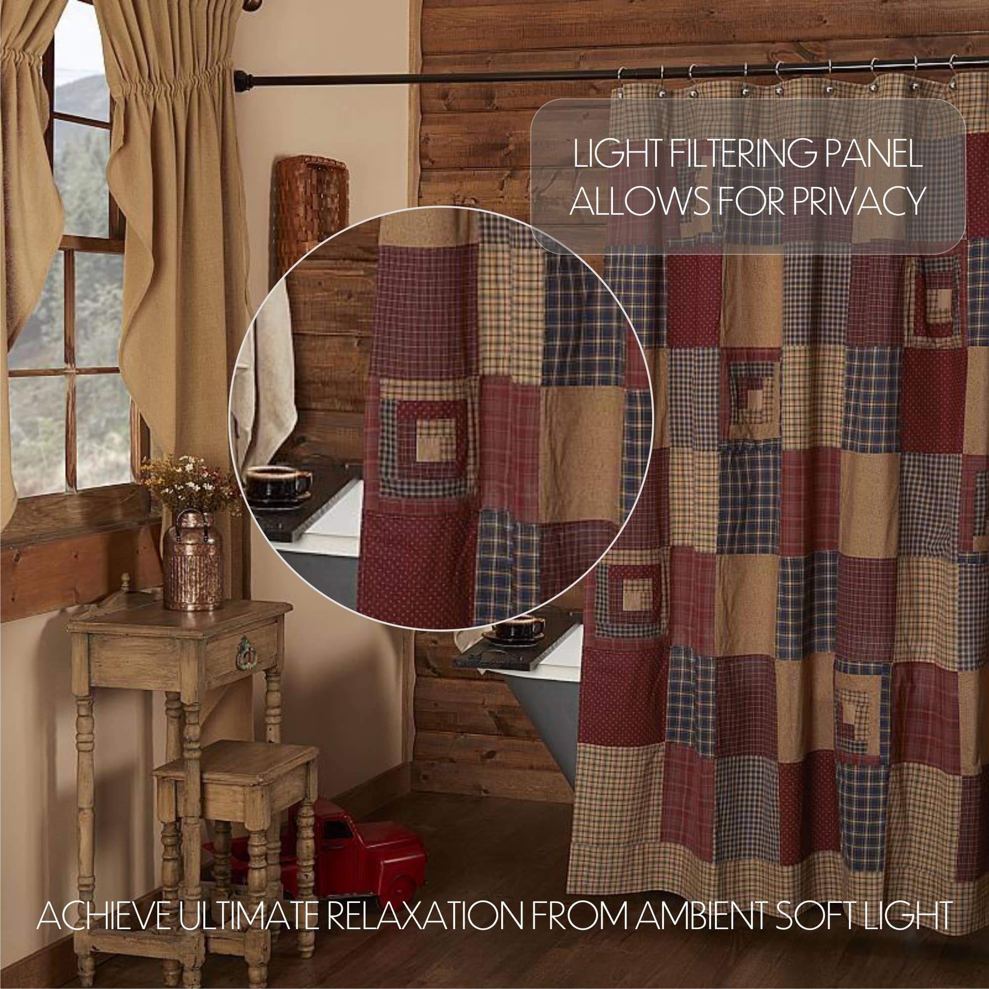 VHC Brands - Vente Rideaux de douche - Millsboro Rideau de douche 72x724