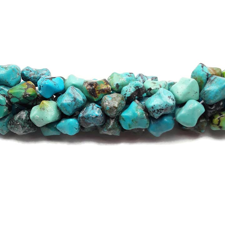 CRCBEADS - Wholesale Beads - Natural Turquoise Dog Bone Shape Nugget Beads 6x8mm 7x9mm 8x10mm 15.5" Strand2