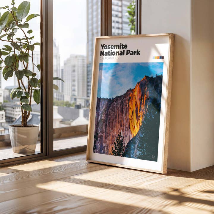 Yosemite National Park Firefall Travel Print for wholesale by Sera/Lina