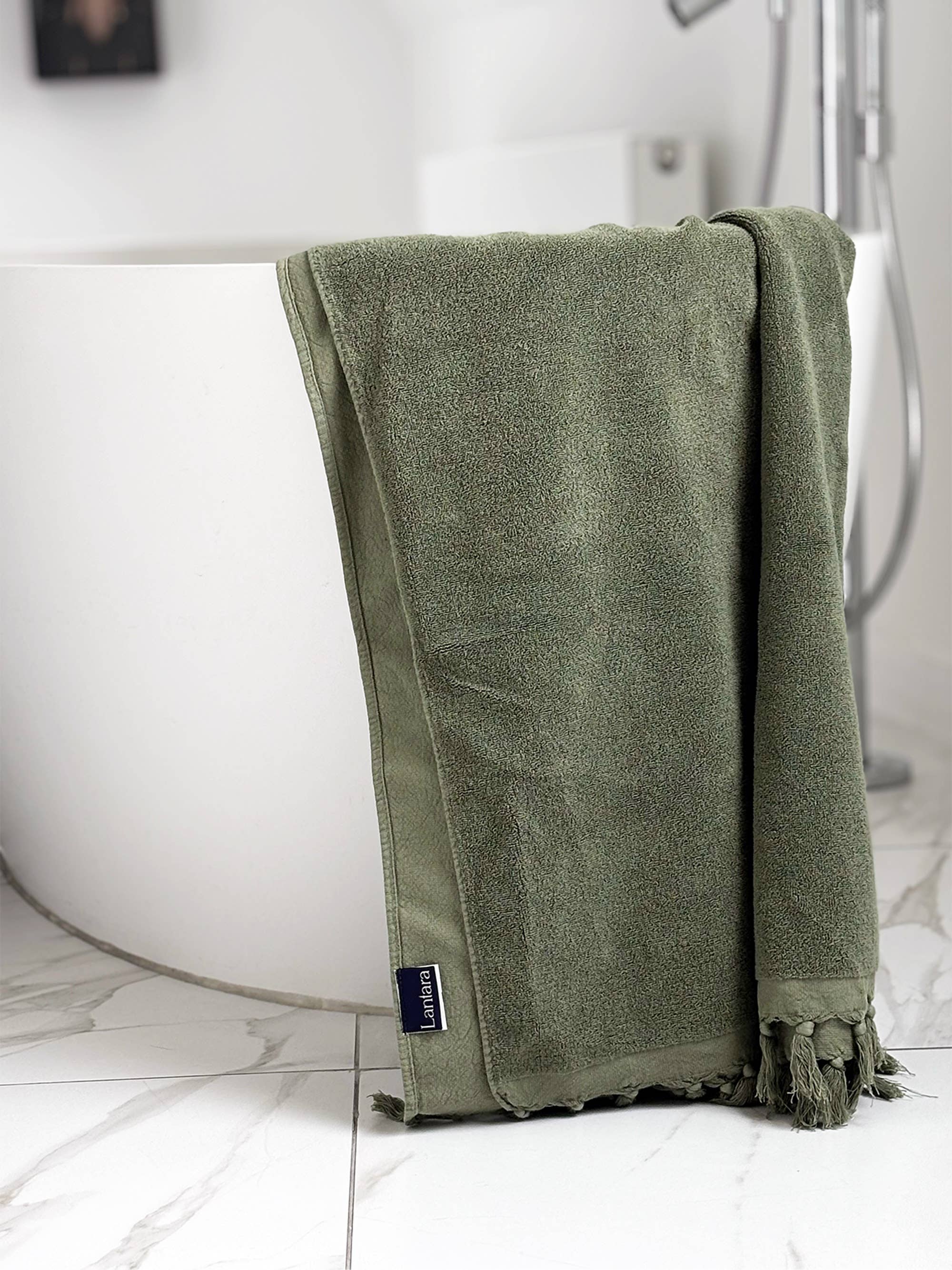 Lantara - Wholesale Bath Towel - Hammam towel Terry cloth - Dark Green - 90x190cm2