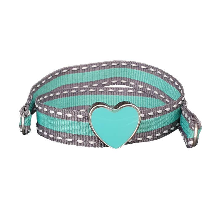 BRACCIALE NP CUORE SMALTO ACQUA SU PALLADIO per la vendita all'ingrosso da parte di Smartever Srl