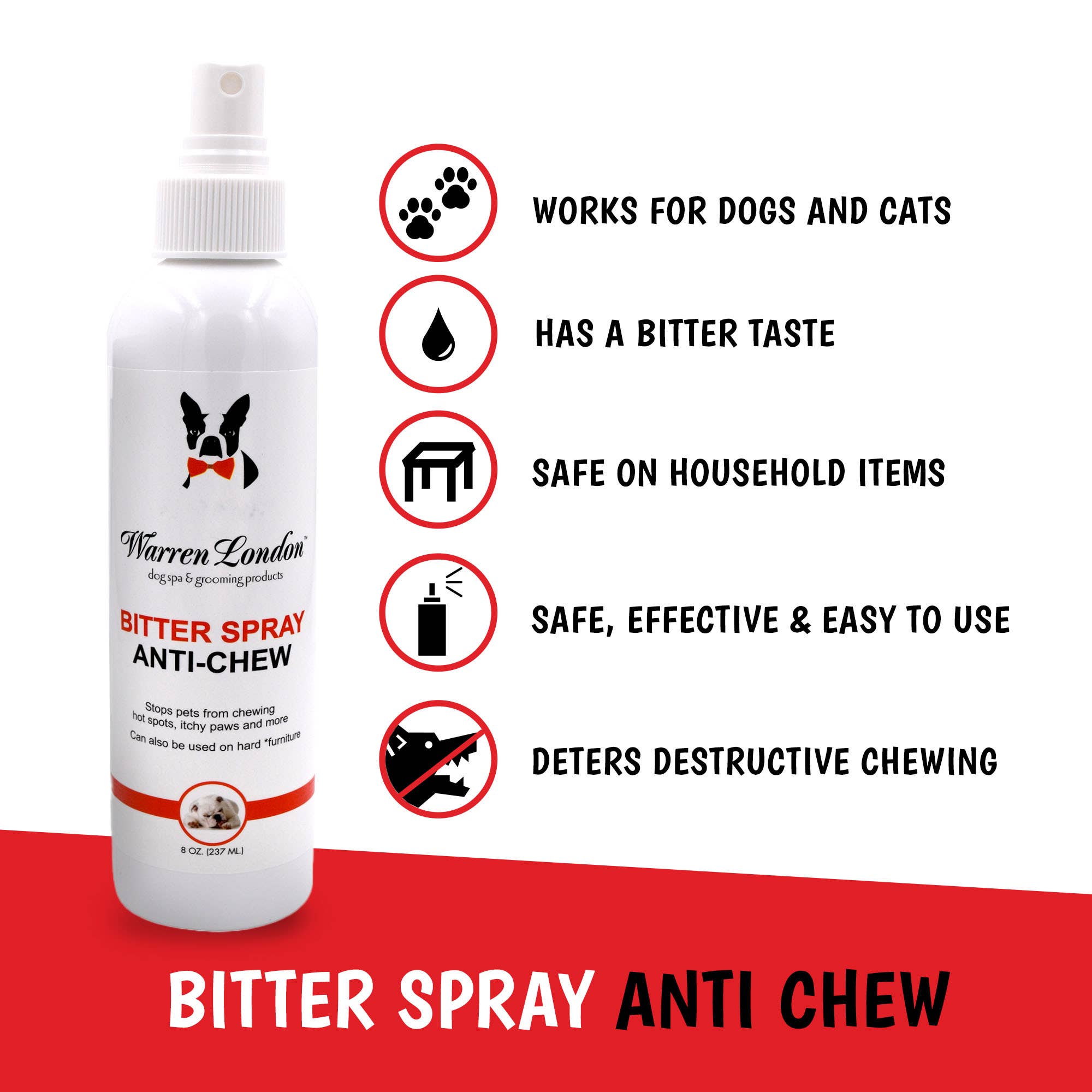 Warren London Dog Products – wholesale Pet spray – Dog – Bitter Spray:  Anti-Chew - 8 oz1