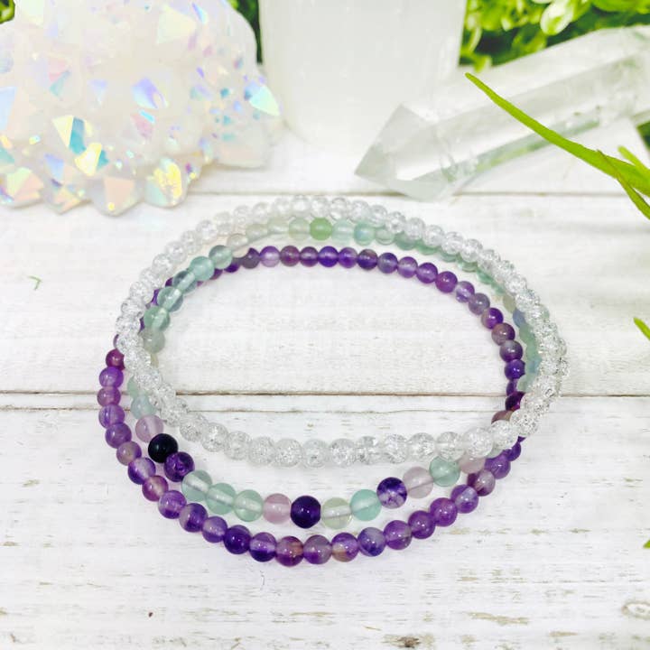 Divinity & Enlightenment Stackable Crystal Bracelet Set for wholesale by Soul Charms