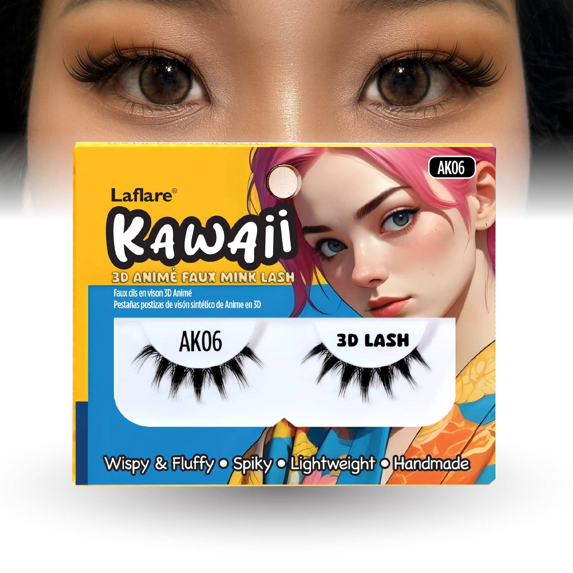 Laflare - Wholesale False/Fake Eyelashes - Kawaii 3D Anime Faux Mink Lash | Manga Lashes | Japanese Style Cosplay Lashes | Spiky 8D Wispy False Eyelashes Full Strip Doll Lashes.5