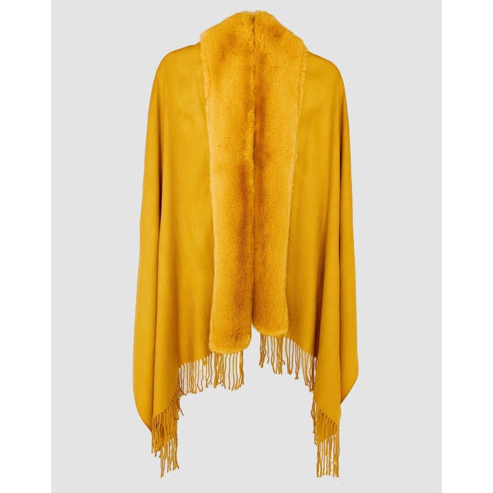JC Sunny Fashion - Wholesale Scarf - Women's - JC062843 16 Colors-Faux Fur Trim Softer Than Cashmere Shawl/Scarf6