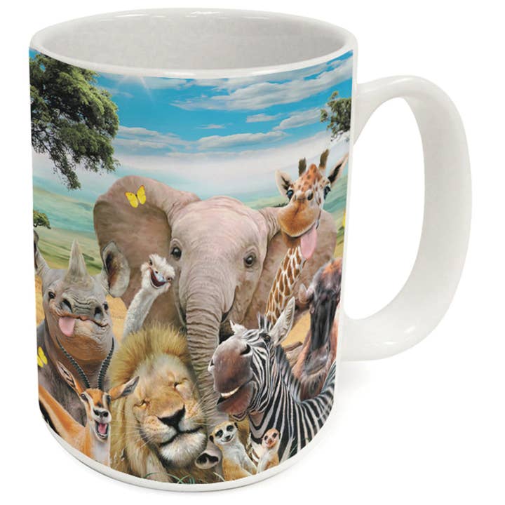 Conimar Promotions - Wholesale Coffee Mug - Africa Selfie 15 oz. Decorative Ceramic Mug