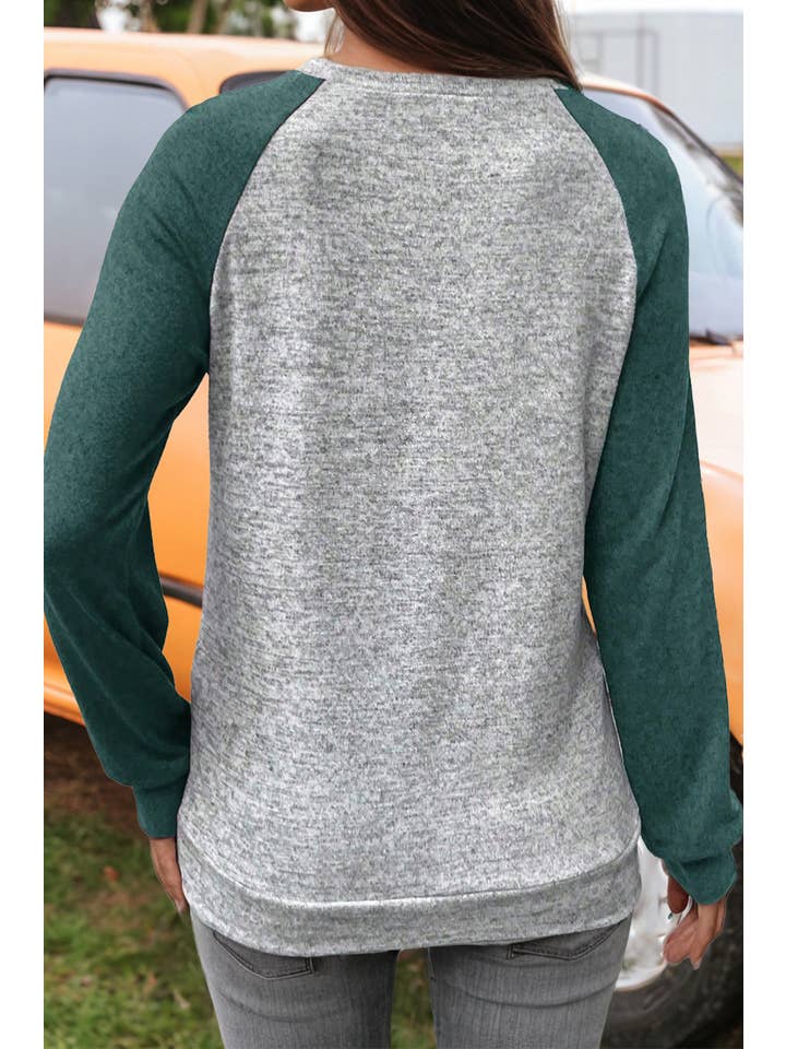 fashionworks - Wholesale T-shirt – women's - Fashion-W Colorblock Raglan Long Sleeve T Shirt3