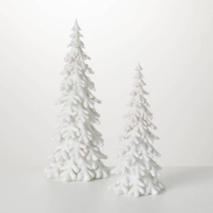 Sullivans Home Decor - Wholesale Christmas Decoration - Snow Covered Pine Tree Set 2