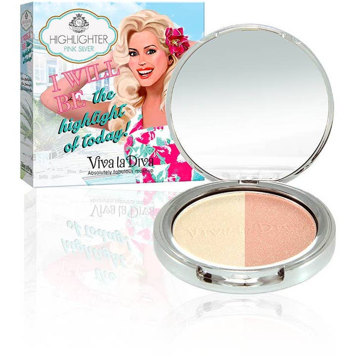 Vd39-7 Viva La Diva Duo Highlighter Pink Silver for wholesale by TRENDING CORPORATE