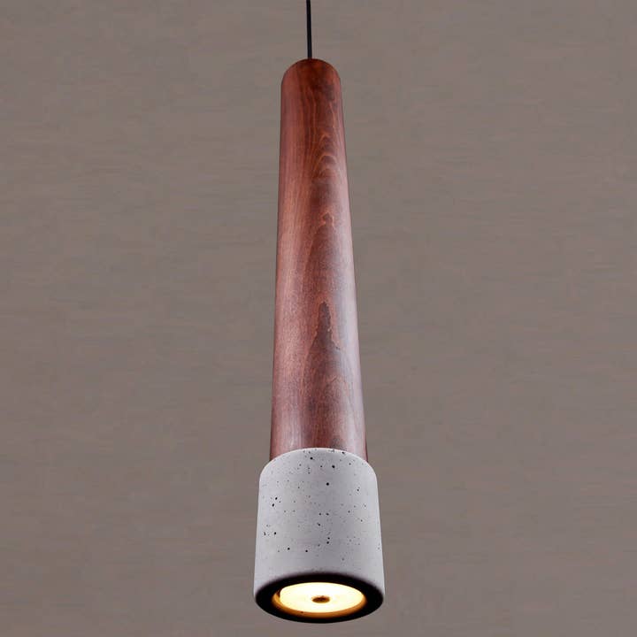 HEKA LIGHTING & TRADING LTD – wholesale Ljuskrona/hängande ljus – Stor hängande belysning i trä och betong, taklampa för köksö, matsalslampa, art deco-hänge, sänglampa. MODELL: TOCHI