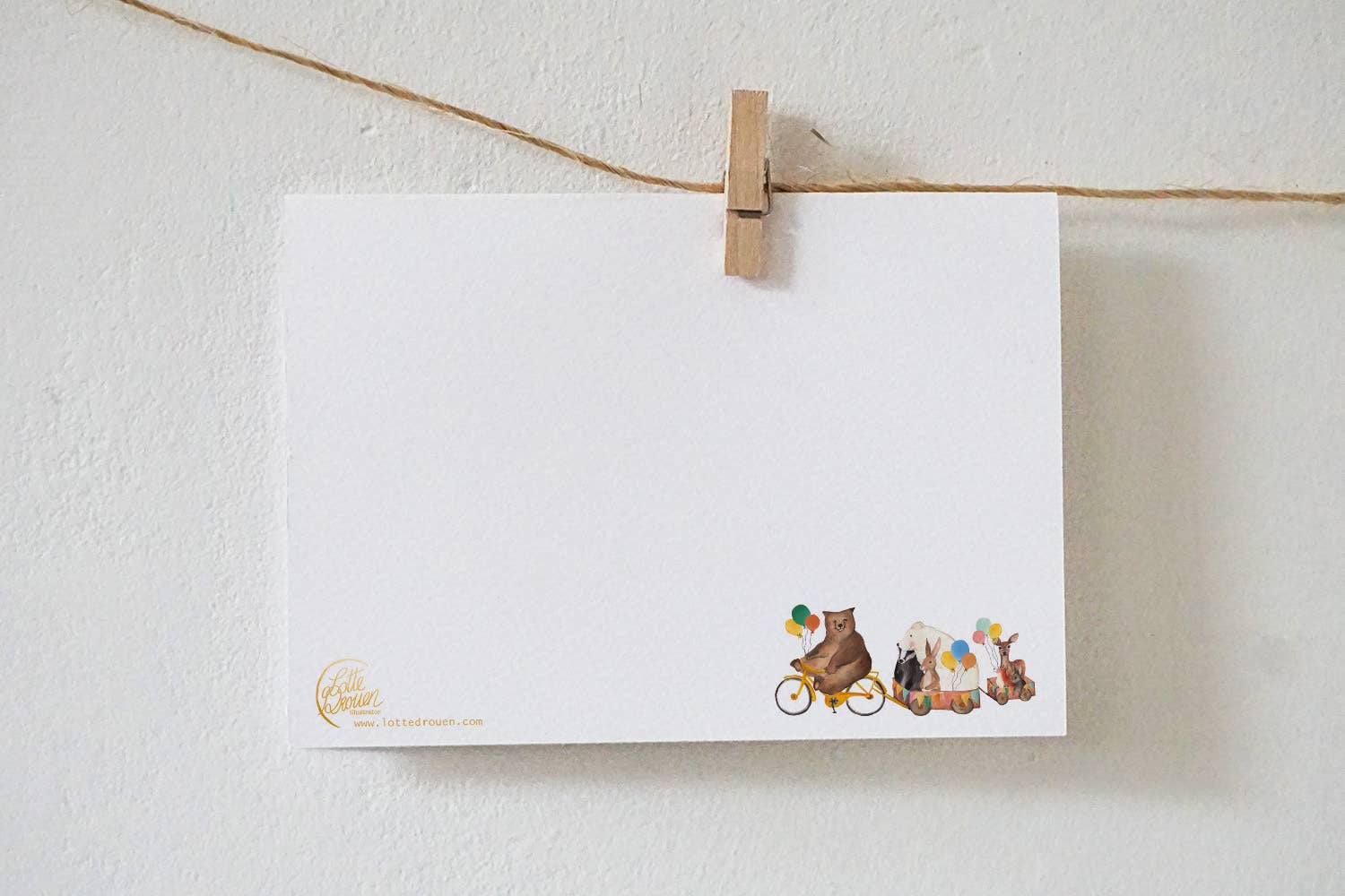 Lotte Drouen - Vente Cartes postales - Carte Petit train avec des animaux1