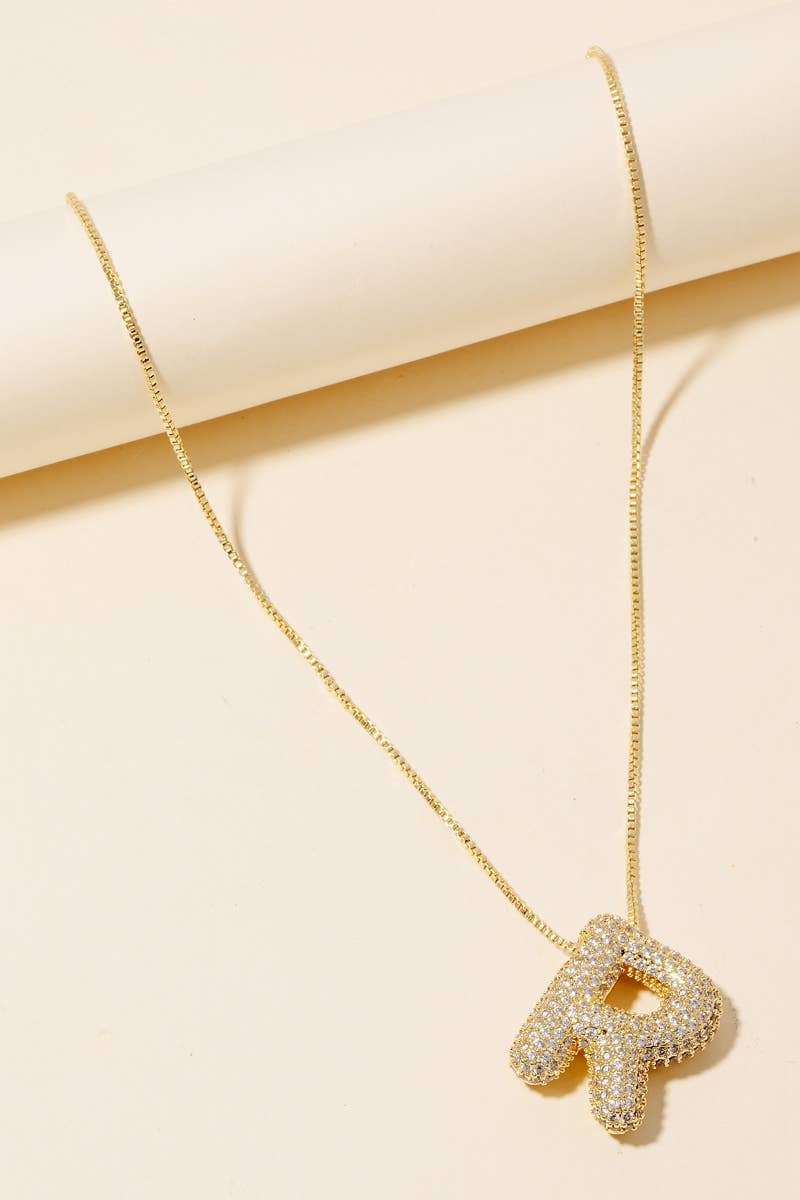 Anarchy Street - Vendita all'ingrosso Collana con ciondolo/pendaglio - Collana con pendente iniziale Pave Bubble17