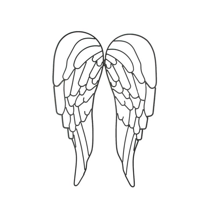 Zeckos - Wholesale Dimensionele/3D-muurkunst - Metalen Draadkunst Engelenvleugels Muurdecoratie Sculptuur 25 inch