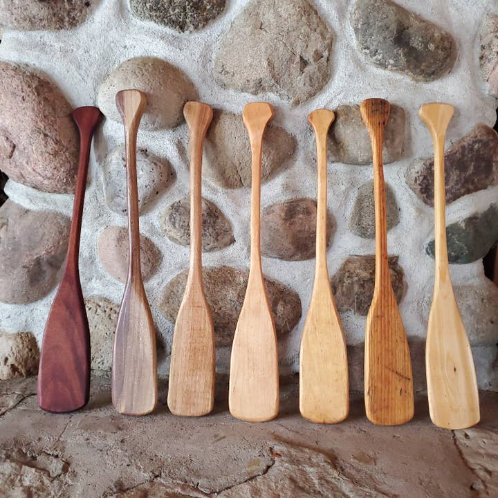 15" Solid Wood Decorative Canoe Paddle / Oar - Assorted for wholesale by Folklore Impressions