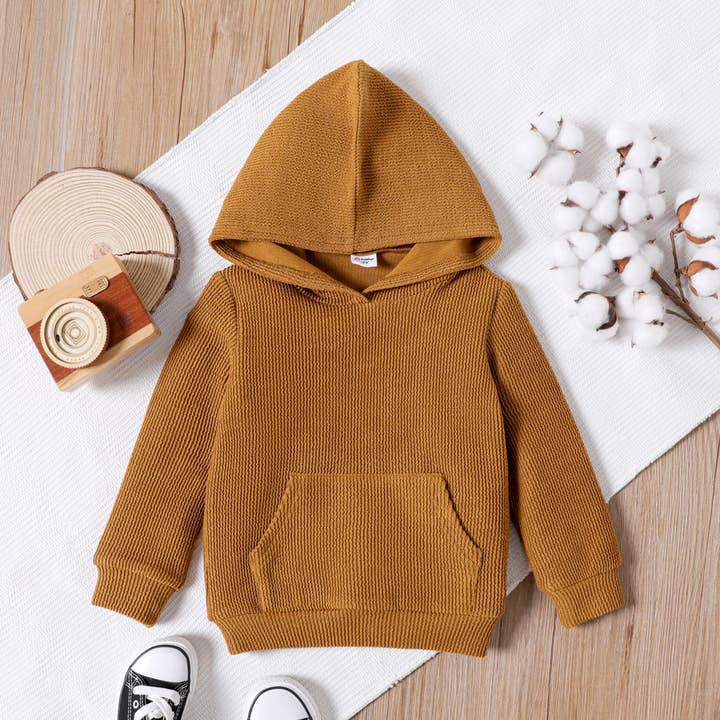 Toddler Boy Solid Color Pocket Design Hoodie Sweatshirt for wholesale by PatPat