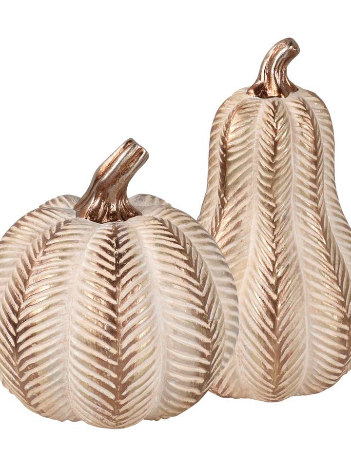Chevron Pumpkin Decor Set/2 for wholesale by Regal Art & Gift