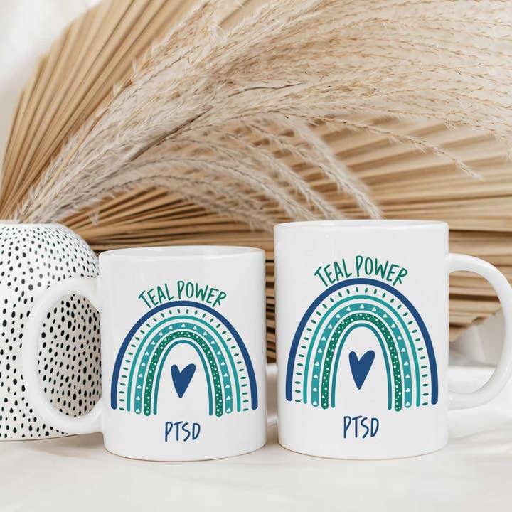 PTSD Teal Power Coffee Mug for wholesale by Shop Intaglio