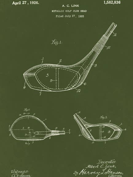 Golf Club (Driver) Patent Art Print for wholesale by Keep Calm Collection