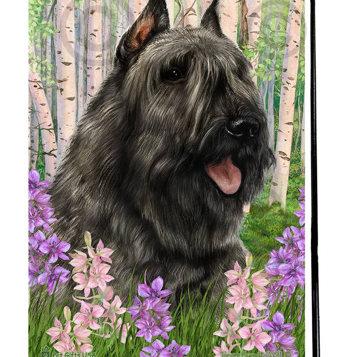 Pet Gifts USA, LLC - Wholesale Vlag - Bouvier grijze lentebloemen vlag