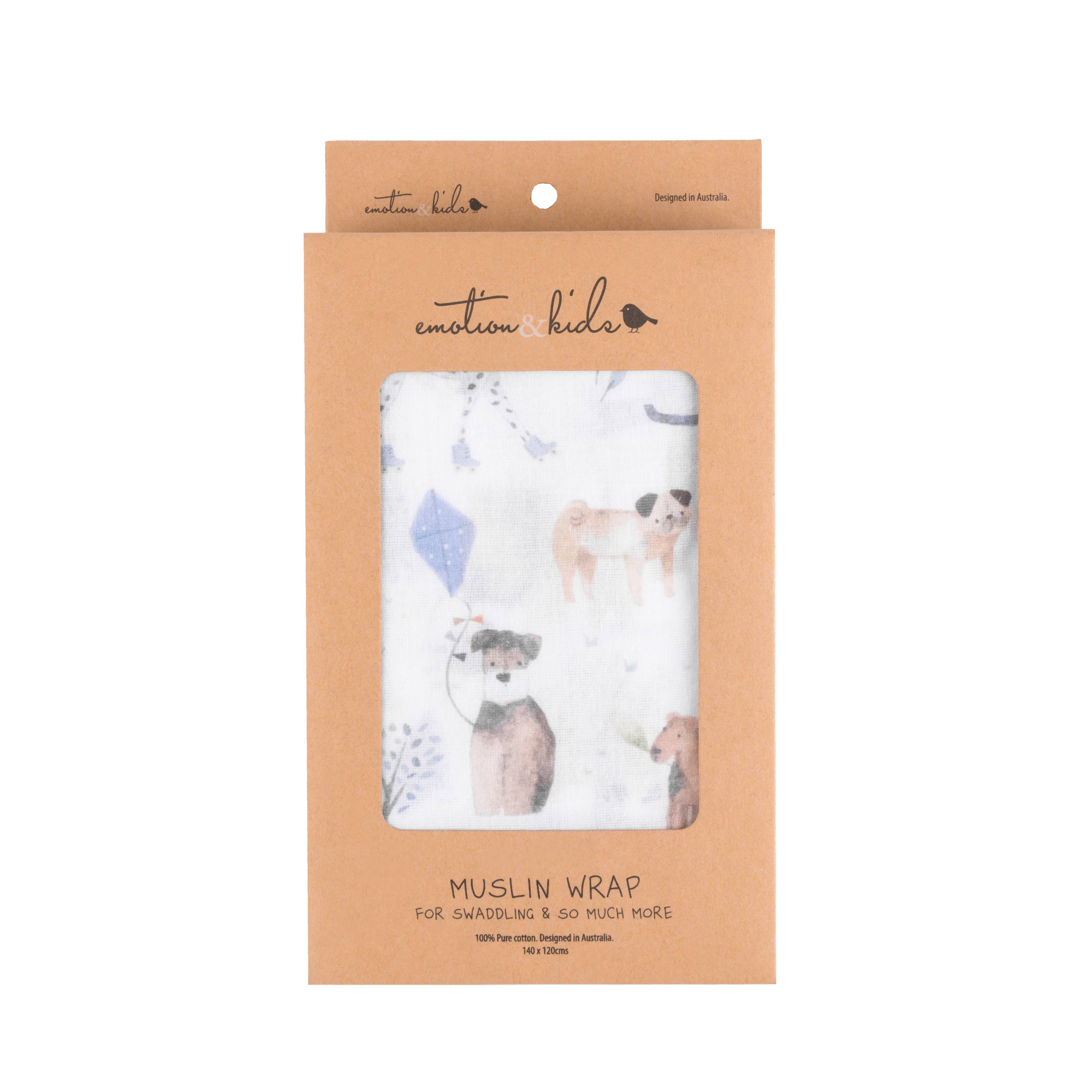 Emotion & Kids - Wholesale Swaddle - Baby - Dogs Day Out Muslin Wrap/Swaddle1