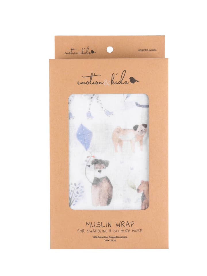 Emotion & Kids - Wholesale Swaddle - Baby - Dogs Day Out Muslin Wrap/Swaddle1