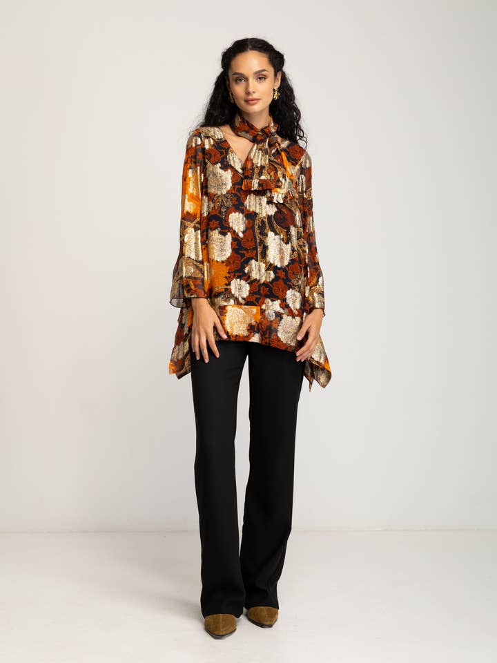 Varena printed blouse for wholesale by NIZA