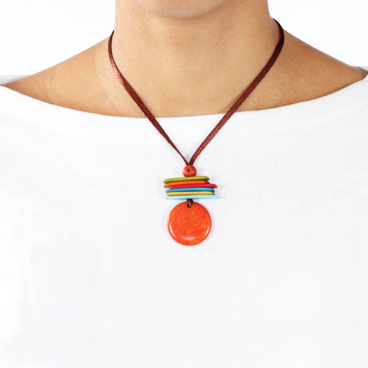 Muichic Natural Jewelry - Wholesale Pendant/Charm Necklace - Coin Tagua Pendant Handmade Fairtrade Lightweight4