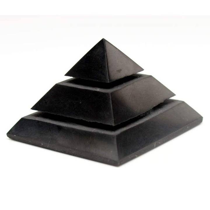 La Boîte à Cailloux - Wholesale Spiritual Stone/Crystal - Shungite Pyramid Sakkara Russia AA (70mm)